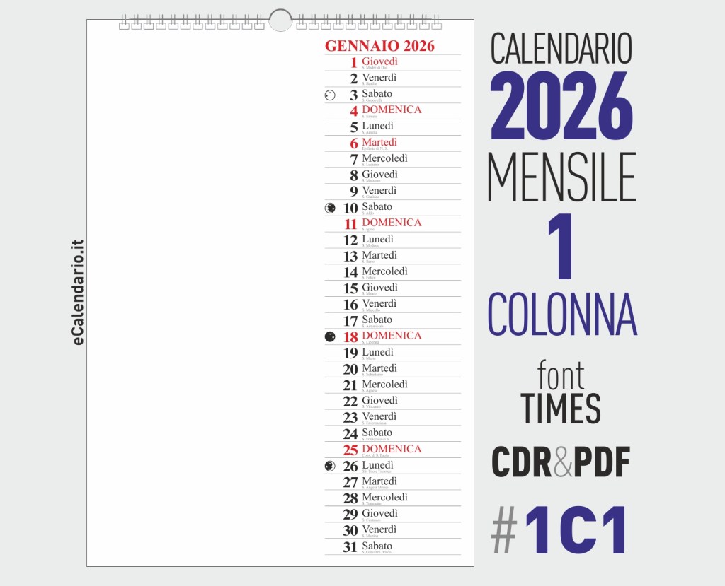 calendario 2026 corel draw